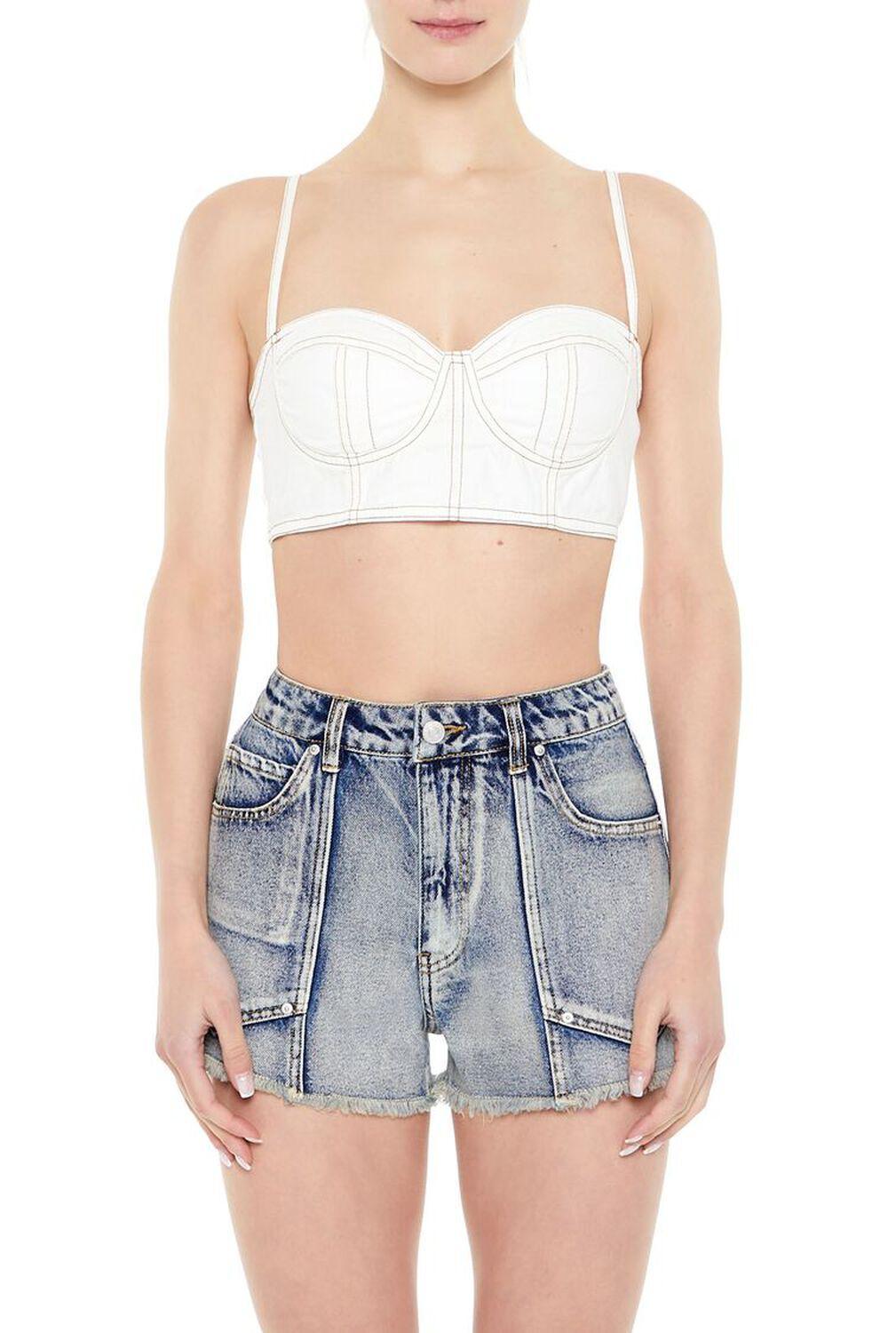 Frayed Mineral Wash Denim Shorts | Forever 21 Product Image