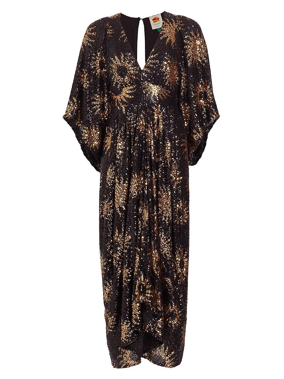 Womens Sunny Mood Sequin Midi-Dress Product Image