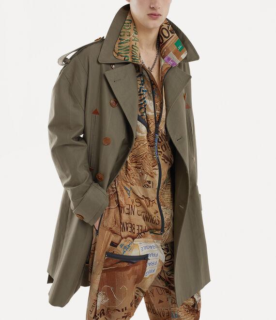 Stripped Trench Coat  Product Image