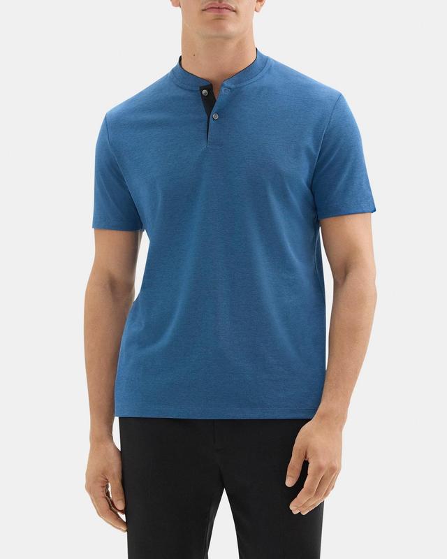 Short-Sleeve Henley Tee in Piqué Cotton Product Image