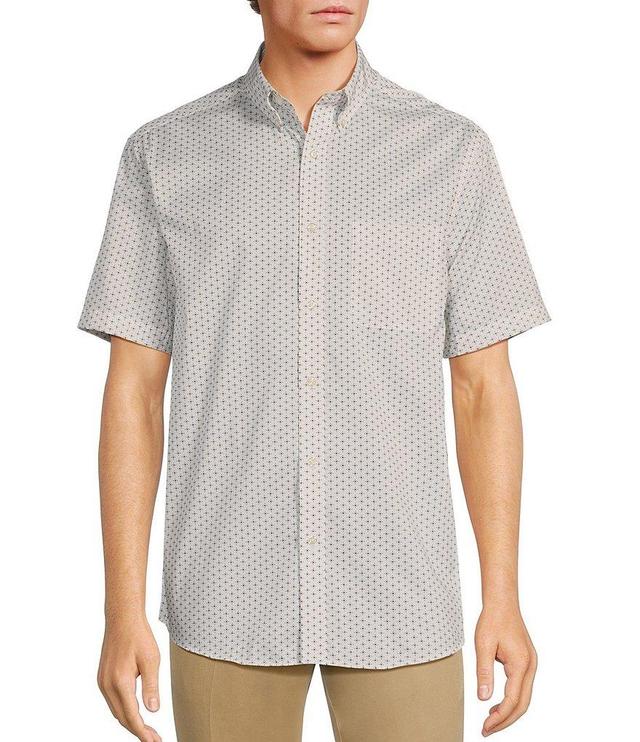 Roundtree & Yorke Big & Tall TravelSmart Easy Care Short Sleeve Geometric Print Sport Shirt Product Image