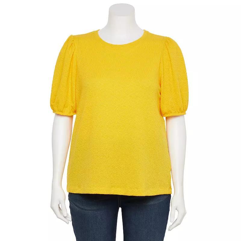 Plus Size LC Lauren Conrad Puff Sleeve Top, Womens Product Image