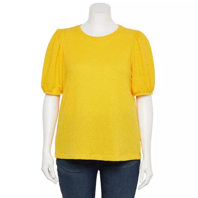 Plus Size LC Lauren Conrad Puff Sleeve Top, Womens Product Image