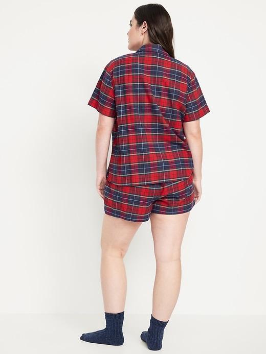 Printed Flannel Pajama Set Product Image