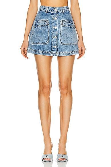 Moschino Jeans Blue Recycled Denim Skirt Blue. (also in ). Product Image