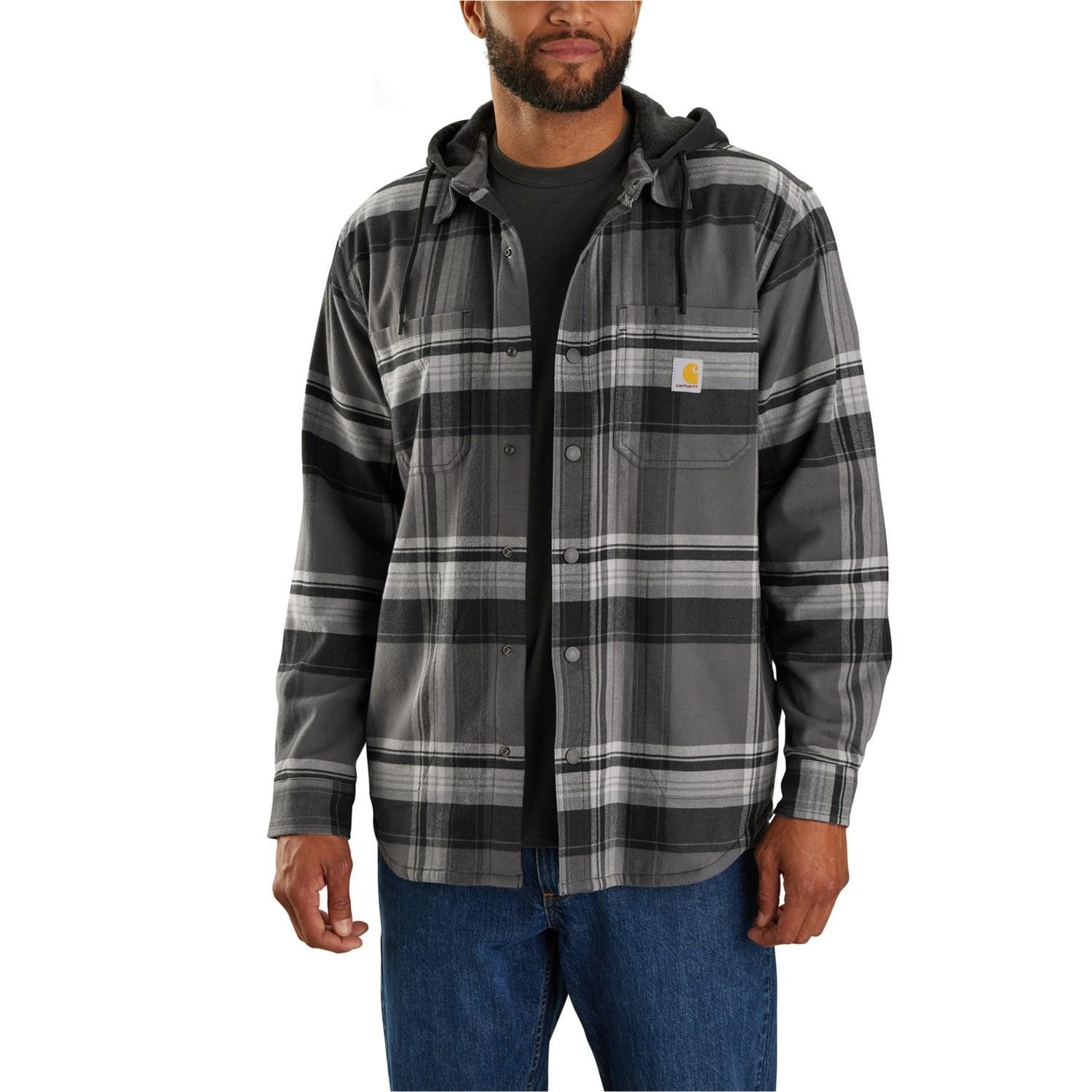 Carhartt 105938 Rugged Flex® Relaxed Fit Hooded Flannel Shirt Jacket - Fleece Lined Product Image