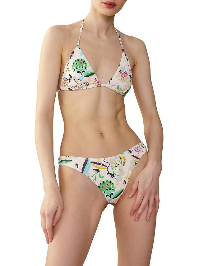 Womens Floral Triangle String Bikini Top Product Image