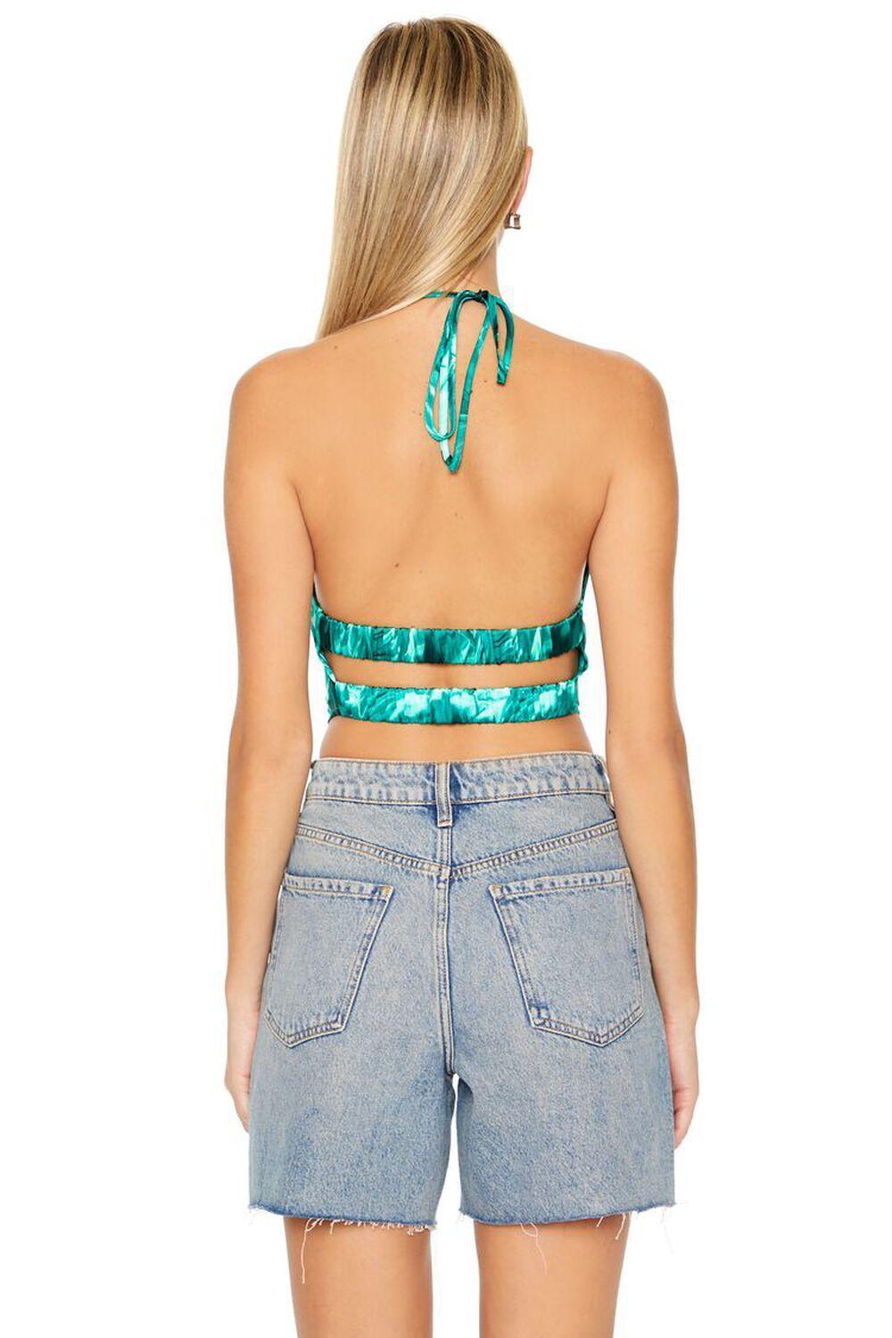 Satin Abstract Print Halter Top | Forever 21 Product Image