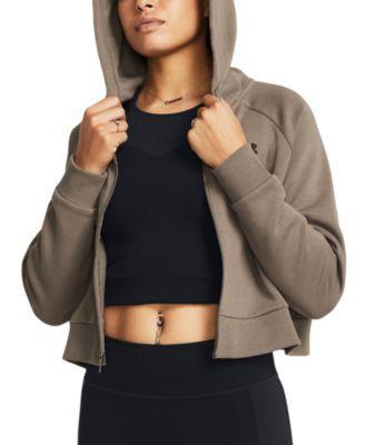 Under Armour Womens Rival Fleece Cropped Zippered Hoodie Product Image