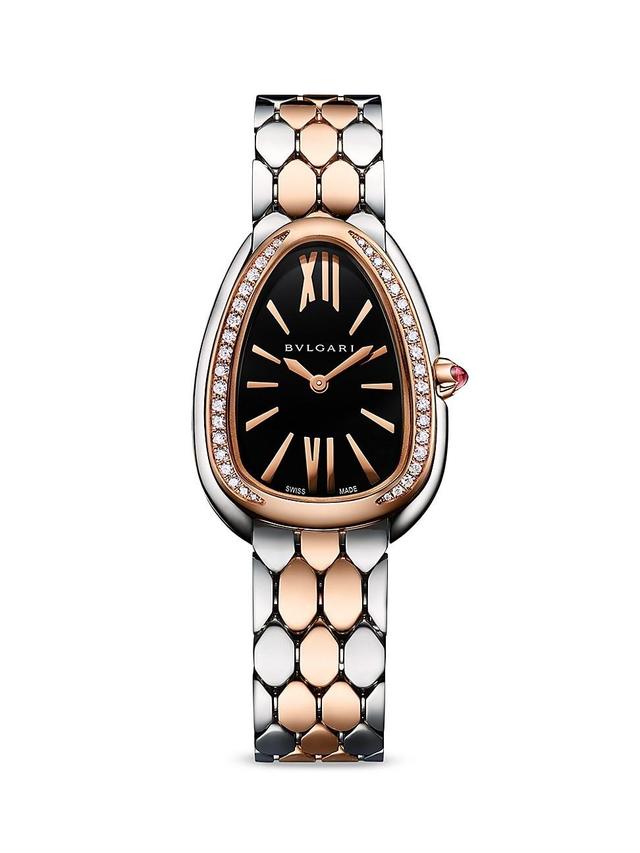 Womens Serpenti Seduttori Stainless Steel, 18K Rose Gold, & Diamond Bracelet Watch - Rose Gold Product Image