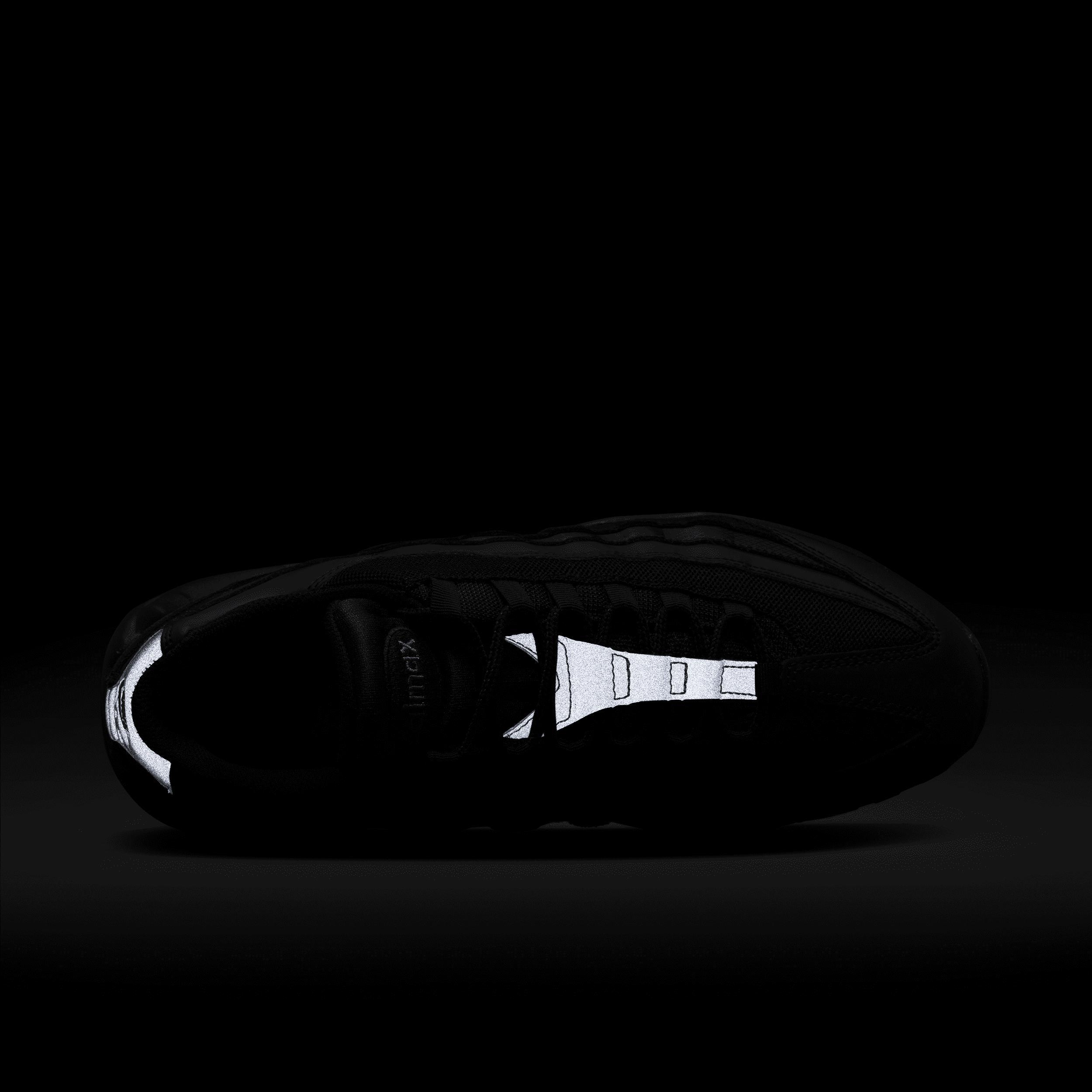 Nike Mens Nike Air Max 95 - Mens Running Shoes Black/Black/Dark Grey Product Image