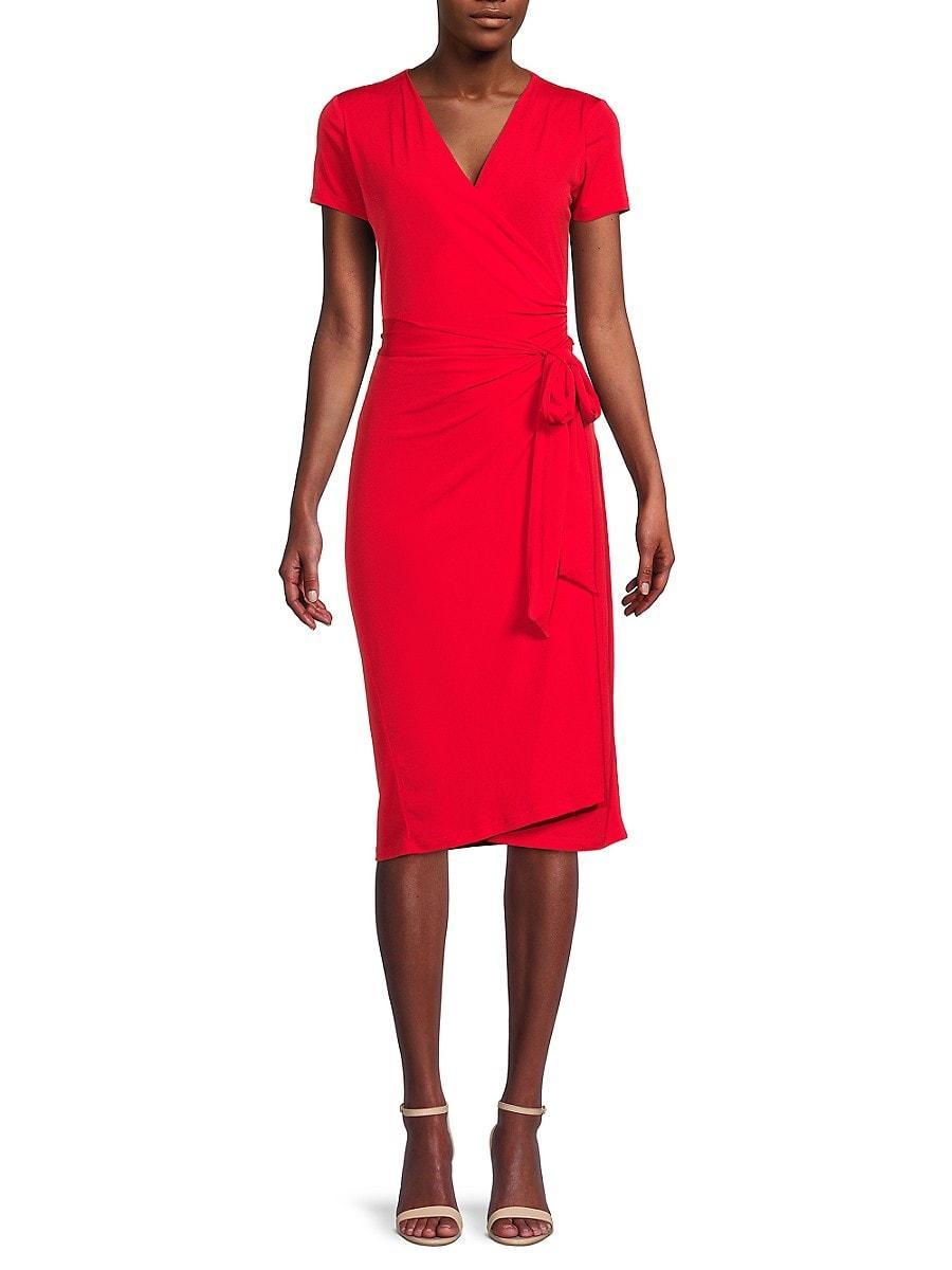 Renee C. Womens Jersey Wrap Dress - Black Product Image