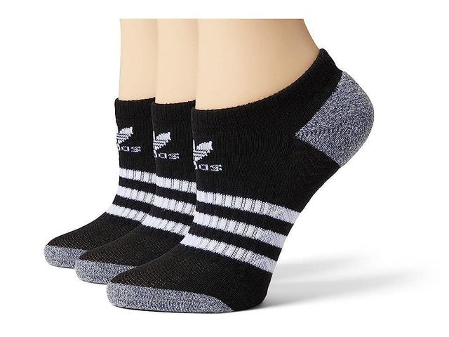 adidas Roller No-Show Socks 3 Pairs Black M Product Image