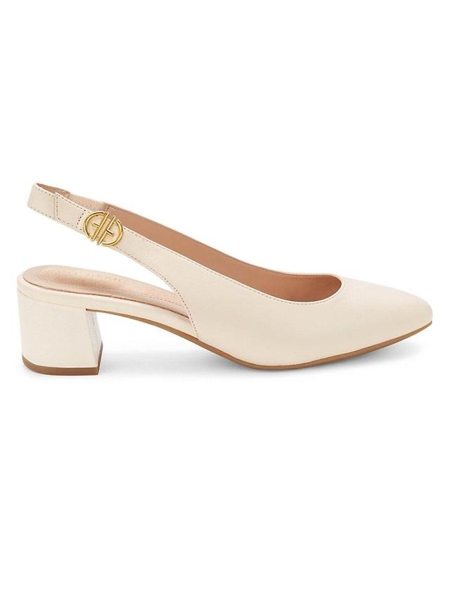 Cole Haan The Go-To Slingback Pump 45 mm (Bleached Tan Leather) Women's Shoes Product Image