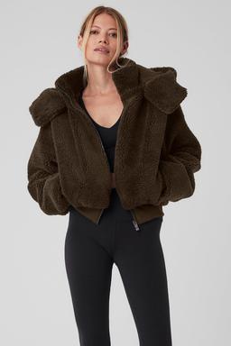 Alo Yoga | Foxy Sherpa Jacket Brown, Size: XS Product Image