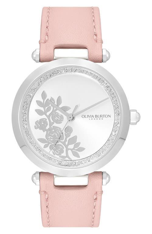 Olivia Burton Signature Florals Leather Strap Watch, 34mm Product Image