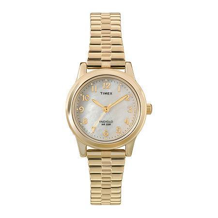 Timex Elevated Classic Womens Gold-Tone Stainless Steel Expansion Bracelet Watch T2M8279J, One Size Product Image