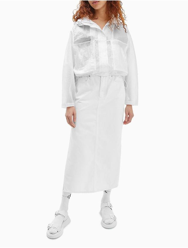 Calvin Klein Womens Oversized Transparent Windbreaker Jacket - White - M Product Image