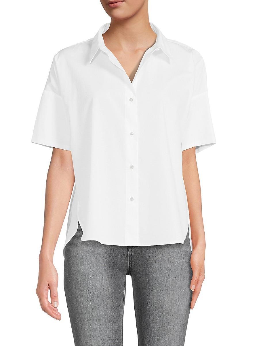 Calvin Klein Womens High Low Shirt - Soft White Product Image