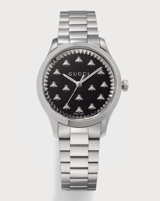 Womens G Timeless Multibee Black Stainless Steel Bracelet Watch Product Image