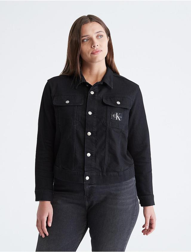 Calvin Klein Womens Plus Size 90s Denim Jacket - Blue - XLT Product Image