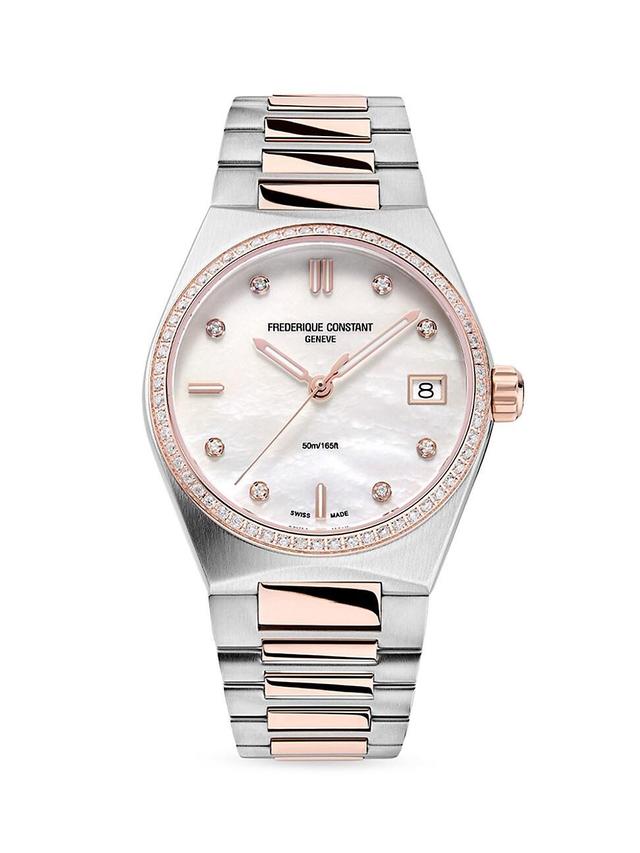 Womens Highlife Two-Tone Stainless Steel & Diamond Bracelet Watch Product Image