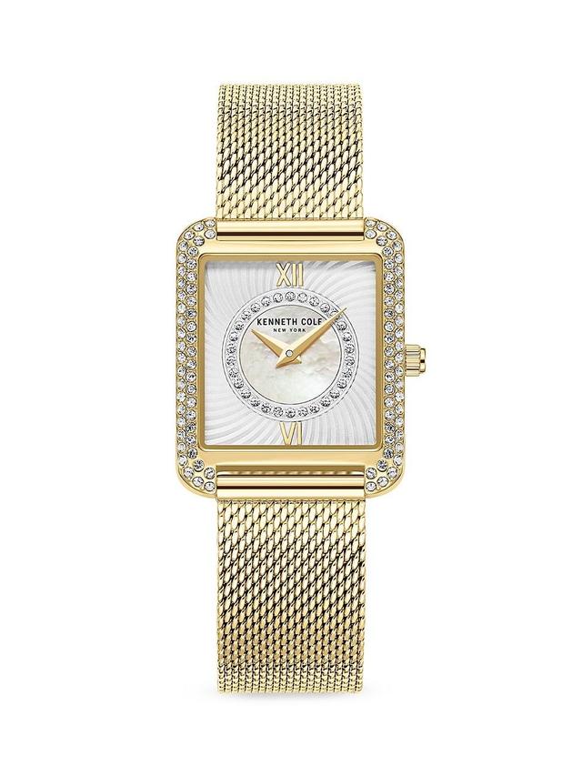 Womens Goldtone Stainless Steel & Crystal Bracelet Watch - White Product Image