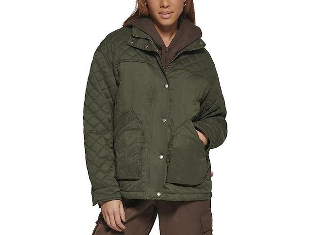 Levi's(r) Relaxed Quilted Utility Jacket (Army Green) Women's Clothing Product Image